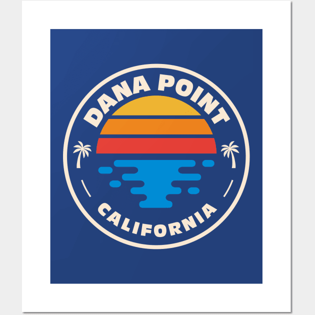 Retro Dana Point California Vintage Beach Surf Emblem Wall Art by Now Boarding